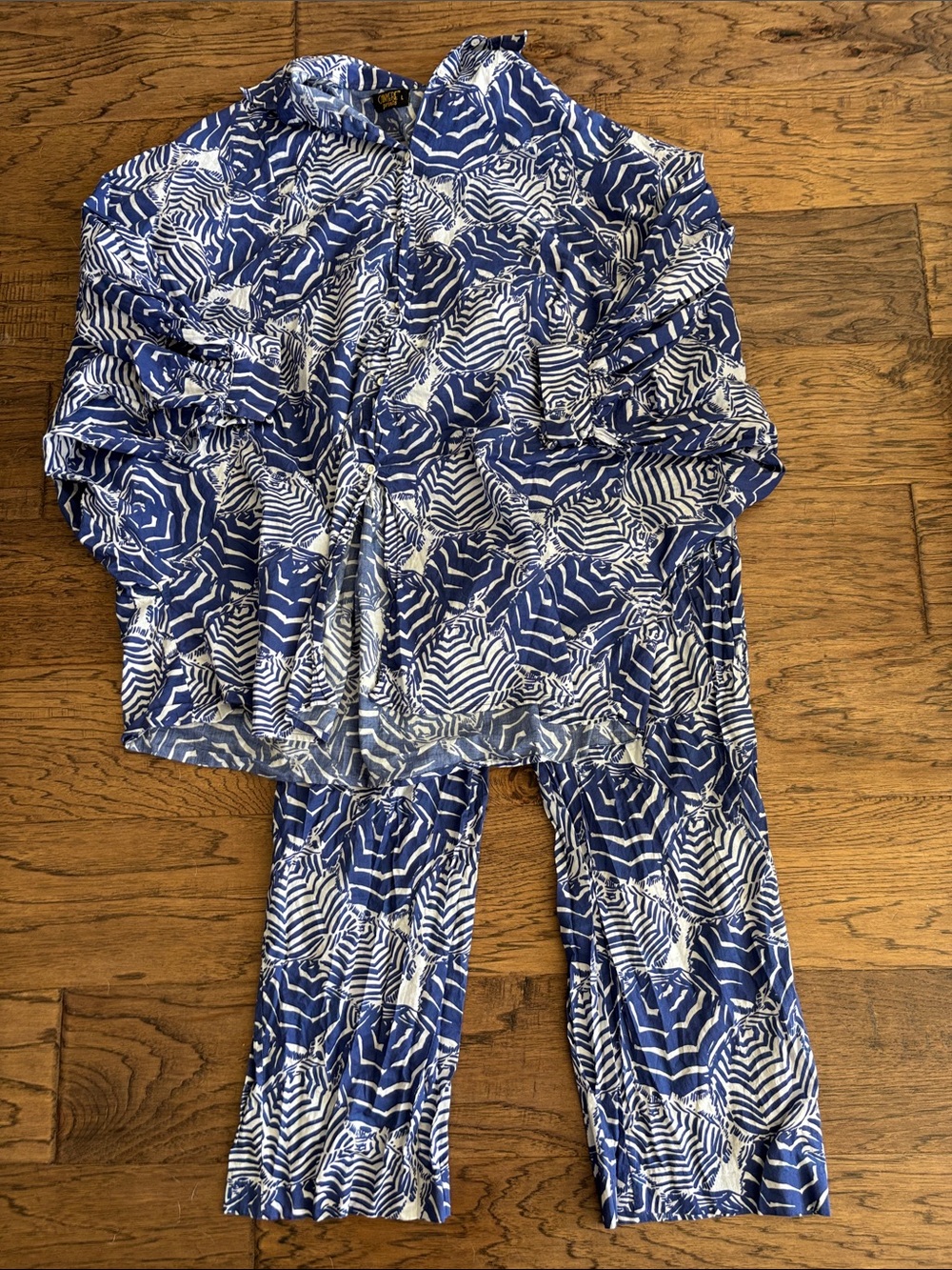 Pakistani Brand Breezy Blue Patterned Set - Coverup